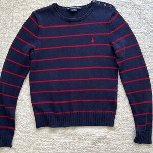 Ralph Lauren Striped Sweater - Women’s Large, Red Navy